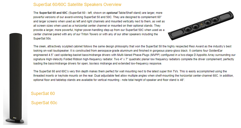 goldenear supersat 60